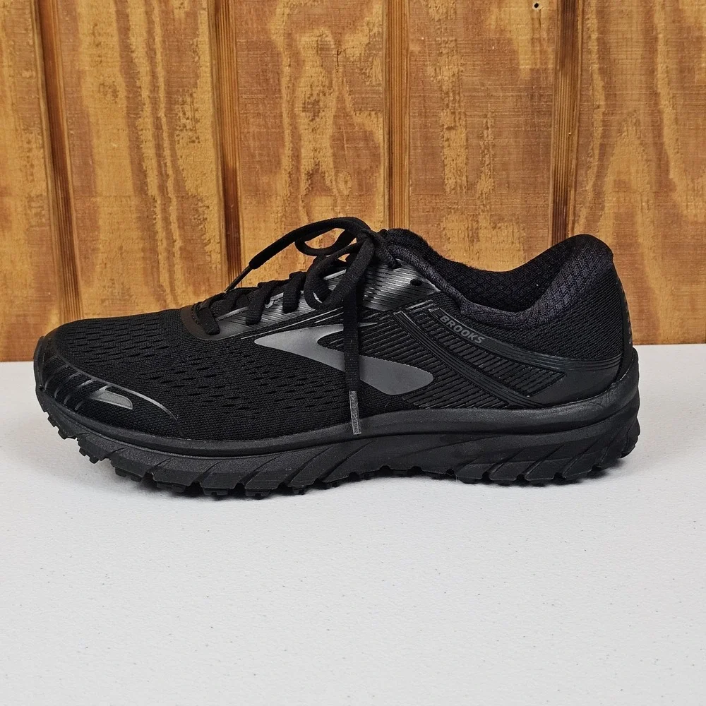 Brooks Adrenaline GTS 18 Mens 10 D All Black Running Shoes 1102711D026